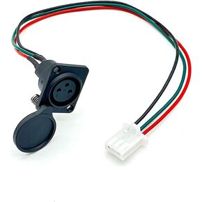 3 Wire 3-Pin XLR Charging Port Cable for E-Bike, E-Scooter, Mobility, Wheelchair, Drive Medical XLR Female Jack Connector Adapter Currie BA-071-7 XLR Cable with Waterproof Cover