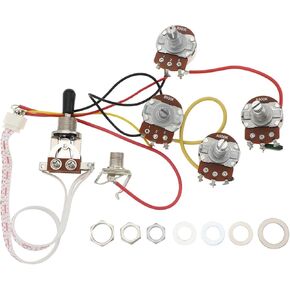 1 Set Humbucker Solderless Guitar Prewired Wiring Harness Kit 2V2T with 500K Pots and 3 Way Toggle Switch Compatible with Epi LP Standard Series