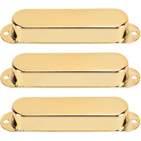 3Pcs Electric Guitar Pickup Cover, Electric Guitar Single Coil Pickup Cover Copper Instrument Accessory Set Kit (Gold)