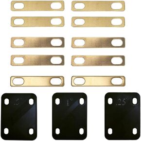 Guitar Neck Shims 13Pcs Guitar Neck Gaskets,Brass 4Pcs 0.2mm,4Pcs 0.5mm and 2Pcs 1mm Thickness, 3Pcs 0.25°, 0.5°, and 1°Degree Nylon Gasket for Guitar and Bass Bolt-on Neck Repair