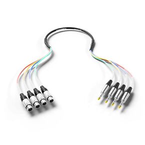 PRORECK 6ft Snake Cable, 8-Channel Shielded Audio Cable 1/4'' TRS to XLR Female, with Color-Marked Connectors for Professional Stage, Studio, and Live (PR-TRS/XLR-8 * 6F)