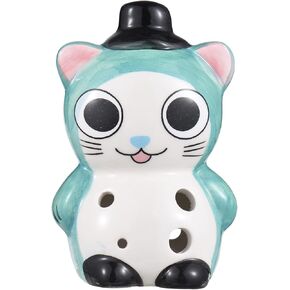6 Holes Ceramic Ocarina Cute Animal Style Musical Instrument for Learner and Music Lover with Lanyard Music Score Green