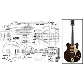 Plan of Gretsch Country Classic Archtop Electric Guitar - Full Scale Print
