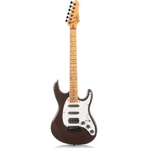 Grote Solid Electric Guitar GSTM-3 Metallic Finish Basswood Body Maple Neck Maple Fretboard (Brown)
