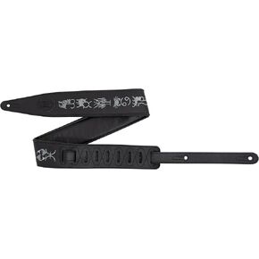 Levy's Leathers 2.5" Garment Leather Guitar Strap Embroidered with Zodiac Signs; Black (MG317ZE-BLK)