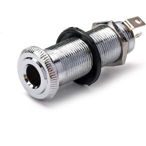 Electric Guitar Bass 1/4Inch Barrel Jack Cylinder Input/Output Mono Active Long Threaded Jack Socket Guitar Parts & Accessories (gold)