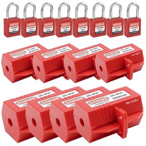 Rio Salto 25-Piece Electrical Lockout Tagout Kit for Easy Identification Lock Out Kit OSHA Compliant Lockout Tags Lockout Tagout Locks Universal Loto Kit Safety Circuit Blue Lock