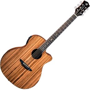 Luna GYP E ZBR Acoustic-Electric Guitar, Gloss Natural