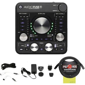 Arturia AudioFuse Compact, Versatile Audio Interface, Black Bundle w/Pig Hog PHM10 8mm XLR Microphone Cable and Liquid Audio Polishing Cloth