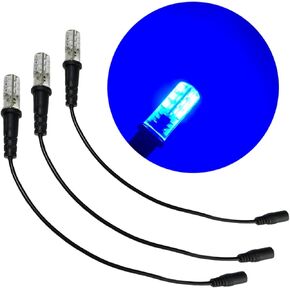 3 Pack Blue Special Effects led 12 Volts dc with Foam Wood mounting Cable Socket dc Barrel Connector for Themed environments Props Theatrical Scenery marquees Water theming Lighting
