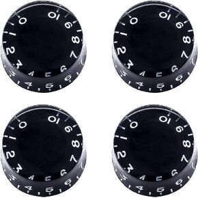 mxuteuk 4pcs Black Guitar Knobs Electric Bass Top Hat Knobs Speed Volume Tone AMP Effect Pedal Control Knobs KNOB-S3