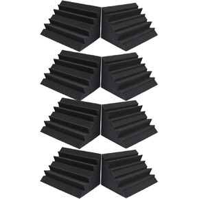 8 PCS Acoustic Foam Bass Trap, 12" X 7" X 7" Studio Corner Wall,Soundproof Padding Panels Corner Block,High Density Fire-Proof Soundproof Foam Reduce Noise Echo,Acoustical Treatments
