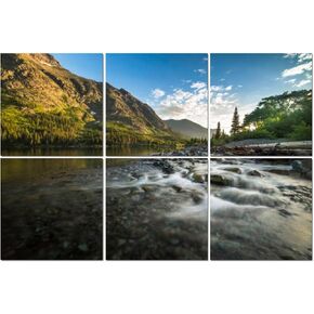 6 Pack Art Acoustic Panels Moraine Lake Banff National Park Canada Soundproof Wall Panels, 48"x72" Decorative Sound Absorbing Panels, Acoustic Treatment for Home, Office