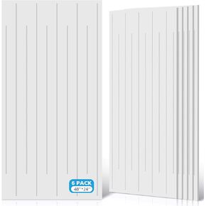 6 Pcs Sound Absorbing Panel 47 x 24 x 0.4 Inches Self Adhesive Acoustic Panel Flame Retardant Noise Absorbing Wall Panels for Room, Home Theater, Studio, Office, White