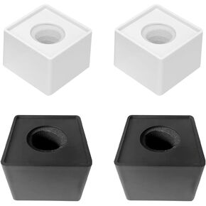 4 Pcs Microphone Flag Station Interview Mic Logo Boxes Square Microphone Flag Stands Square Mic Flag Stations Microphone Accessories for Reporter Black and White
