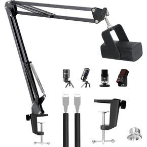 YOUSHARES Mic Arm Boom Arm - Microphone Boom Arm for NT USB/USB+ / USB Mini/XCM 50, Blue Yeti, HyperX QuadCast 1/2/S/2S, Fifine AM8, Shure SM7B, Razer, Gaming Mic using 3/8" to 5/8" Adapter