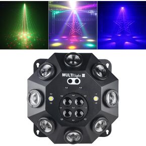 Moving Head Light, 150w RGBW 4in1 LED DJ Stage Lights, Infinite Rotation DJ Lights with Sound Activated for Wedding DJ Party and Live House