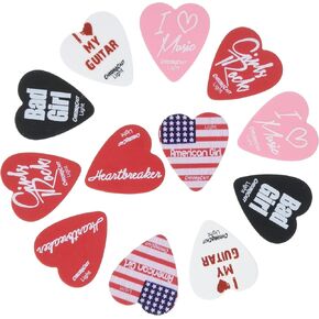 ChromaCast CC-HS-LT Heart Shaped Picks, Light, 12-Pack
