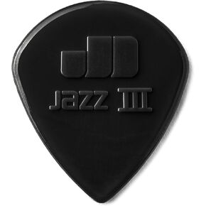 Dunlop Jazz III Black Nylon Stiffo 1.38mm Player's Pack 3 Pack (18) Bundle