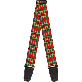 Buckle-Down Guitar Strap Tartan Plaid Red Green 2 Inches Wide