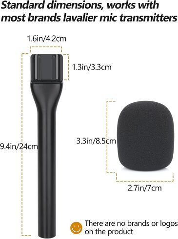 YOUSHARES Universal Interview GO Handheld Adapter for Rode Wireless GO II Mic, Wireless GO/Me/Pro, DJI Mic, DJI Mic 2 - Interview Microphone Handle with Mic Cover Foam for Most Wireless Mic, 2 Pack in Kuwait