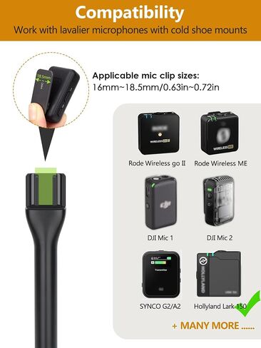 YOUSHARES Universal Interview GO Handheld Adapter for Rode Wireless GO II Mic, Wireless GO/Me/Pro, DJI Mic, DJI Mic 2 - Interview Microphone Handle with Mic Cover Foam for Most Wireless Mic, 2 Pack in Kuwait