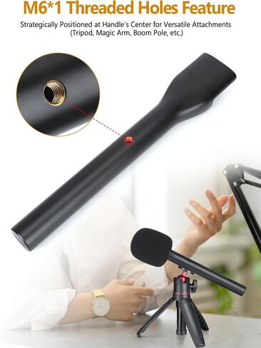 YOUSHARES Universal Interview GO Handheld Adapter for Rode Wireless GO II Mic, Wireless GO/Me/Pro, DJI Mic, DJI Mic 2 - Interview Microphone Handle with Mic Cover Foam for Most Wireless Mic, 2 Pack in Kuwait