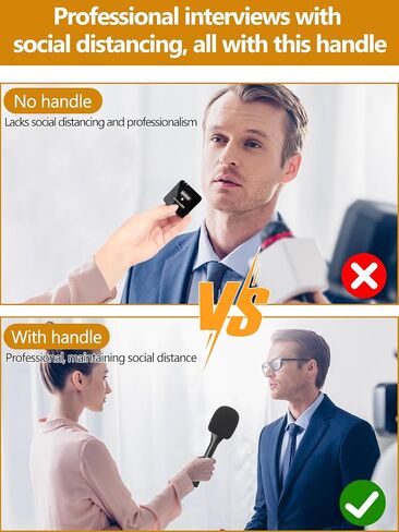 YOUSHARES Universal Interview GO Handheld Adapter for Rode Wireless GO II Mic, Wireless GO/Me/Pro, DJI Mic, DJI Mic 2 - Interview Microphone Handle with Mic Cover Foam for Most Wireless Mic, 2 Pack in Kuwait