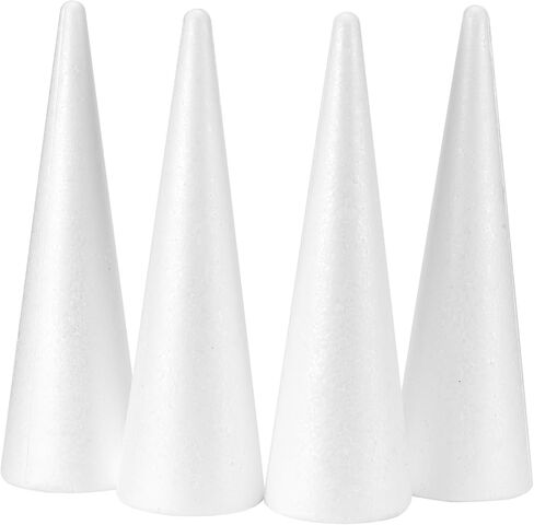 YURN Craft 12 Pack Foam Cones for Crafts, Foam Trees Cones, 3.82×9.49 in Cones Shaped Foam for Christmas Decorations, Gnomes, and DIY Art Projects. in Saudi Arabia