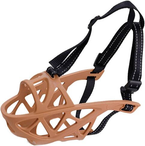 Dog Muzzle, Adjustable Pet Mask with Reflective, Breathable Pet Mask for Large Dogs, Medium Dogs, Small Dogs, Prevents Chewing and Biting,Basket Muzzle for Dogs in Saudi Arabia