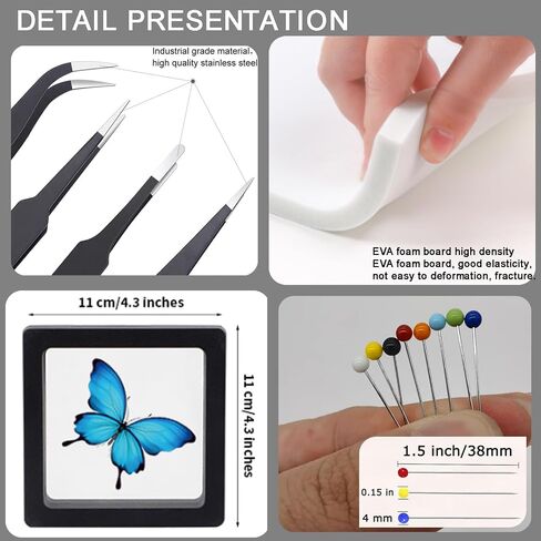 Make Insect Specimen Toolkit, Butterfly Taxidermy Tool for Classroom Teaching, with EVA Making Table, Insect Clip, Insect Display Box, Insect Collection for Insect hobbyist & Biology Projects in Saudi Arabia
