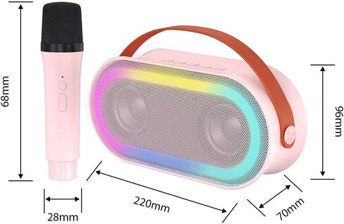 Karaoke Machine Wireless Mini Karaoke Machine with 2 Wireless Microphones Karaoke Mic Mini Karaoke Microphone Portable BT Speaker Rechargeable for Girls Boys Birthday Party in Saudi Arabia
