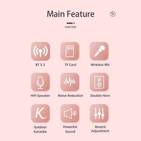 Karaoke Machine Wireless Mini Karaoke Machine with 2 Wireless Microphones Karaoke Mic Mini Karaoke Microphone Portable BT Speaker Rechargeable for Girls Boys Birthday Party in Saudi Arabia