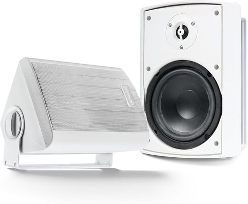 Gemini Outdoor Bluetooth Speakers, Daisy-Chain Pair, Wall-Mount, 6.5" in Kuwait