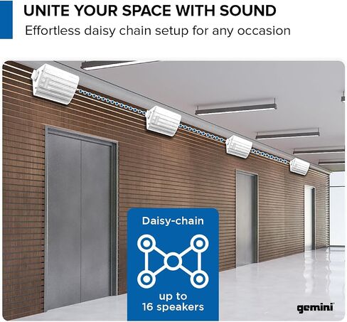Gemini Outdoor Bluetooth Speakers, Daisy-Chain Pair, Wall-Mount, 6.5" in Kuwait
