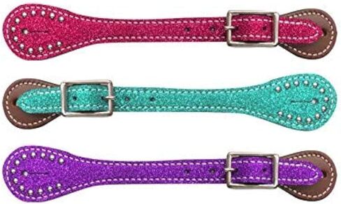 Showman Youth Glitter Leather Spur Straps in Kuwait