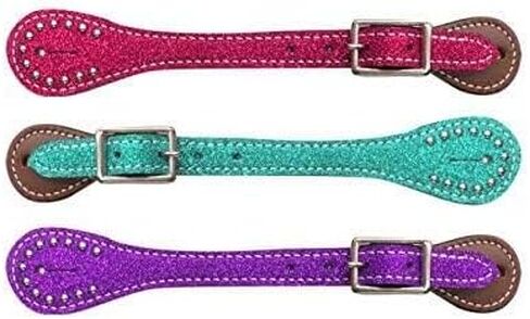 Showman Youth Glitter Leather Spur Straps in Kuwait