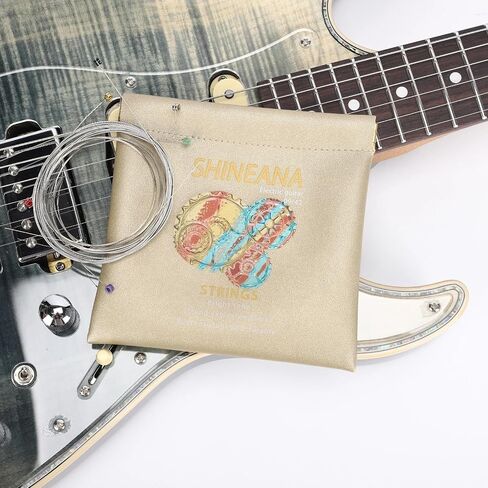 Electric Guitar Strings Handmade Nickel Plated Hex Steel Colorful Ball End-6 String-with reusable soft leather pouch,10-46 Gauge in Kuwait