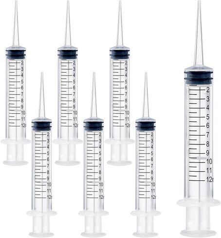 7Pack Wisdom Teeth Syringe, 12ml/cc Dental Syringe with Curved Tip & Measurement, Curved Dental Irrigation Syringe, Disposable Sealed for Dental Care, Oral Tonsil Stone, Feeding, Liquid Injection in Kuwait