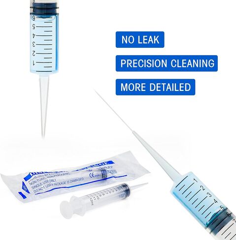 7Pack Wisdom Teeth Syringe, 12ml/cc Dental Syringe with Curved Tip & Measurement, Curved Dental Irrigation Syringe, Disposable Sealed for Dental Care, Oral Tonsil Stone, Feeding, Liquid Injection in Kuwait