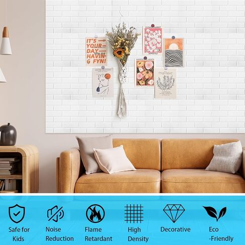 12 حزمة من ألواح الرغوة المقاومة للصوت للجدران، لوحات صوتية ذاتية اللصق، لوحات جدارية عازلة للصوت، ألواح ترطيب الصوت البيضاء، مانع لتقليل الضوضاء وامتصاصها وإلغائها in Kuwait