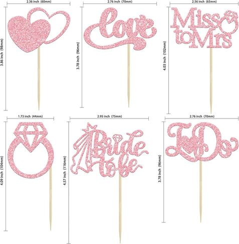 Gyufise 24Pcs Bride to Be Cupcake Toppers Gold Glitter I Do Love Heart Ring Miss To Mrs Cupcake Picks Bridal Shower Cake Decorations for Wedding Engagement Bachelorette Party Supplies in Saudi Arabia