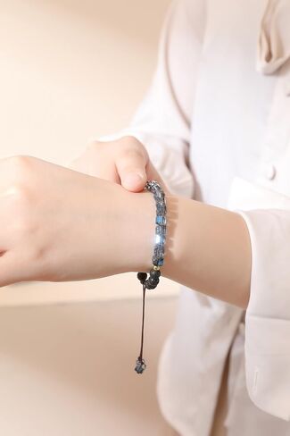 Essential Oil Aromatherapy Bracelet Set-Lava Rock Bead Bracelet For Women Zebra Stone Beaded Bracelets Balancing Chakra - Perfect Gifts For Women (Grey) in Saudi Arabia