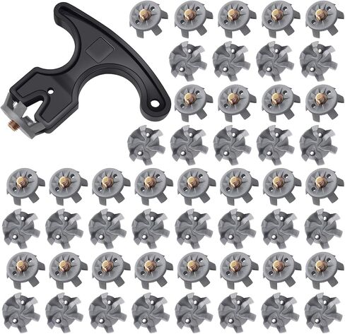 51 Pcs Golf Shoe Spikes Replacements Set 50 Golf Shoe Cleats Replacement & 1 Black Golf Cleats Spanner Metal Thread Screw 6 mm Dia Golf Cleats Replacement for Golf Player Golf Lover in Saudi Arabia