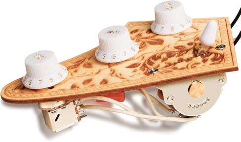 Prewired 𝗪𝗶𝗿𝗶𝗻𝗴 𝗛𝗮𝗿𝗻𝗲𝘀𝘀 for Electric Guitar with Triple Single Coil Pickups, Presoldered Wiring Kit Included Smooth 5-way Blade Switch Push-pull Tone 1 Volume Pots Orange Capacitor, White in Saudi Arabia