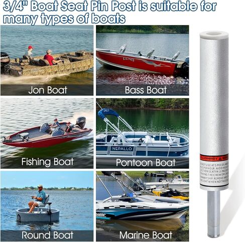 3/4" Boat Seat Pin Post,Marine Boat Seat Pedestal Base Post for Mounting Boat Seat,Boat Seat Pedestal Post Lock-in Aluminum Boat Seat Extension Post Pole for Marine Pontoon Boat Fishing Boat Bass Boat in Kuwait