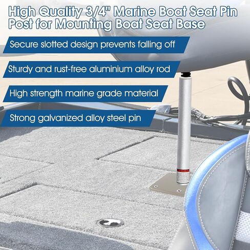 3/4" Boat Seat Pin Post,Marine Boat Seat Pedestal Base Post for Mounting Boat Seat,Boat Seat Pedestal Post Lock-in Aluminum Boat Seat Extension Post Pole for Marine Pontoon Boat Fishing Boat Bass Boat in Kuwait