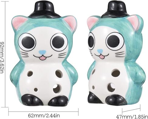 6 Holes Ceramic Ocarina Cute Animal Style Musical Instrument for Learner and Music Lover with Lanyard Music Score Green in Kuwait