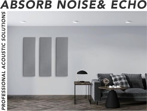 Olanglab Fabric Acoustic Panels, 2 Pack Fabric Wrapped Panel Acoustical Soundproof Wall Panels Sound Absorbing,Sound Absorbing Panels for Studio Acoustic Treatment (Black, 24x12 in) in Saudi Arabia
