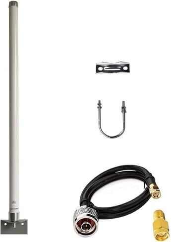 Long Range WiFi Antennas Outdoor Full Kit 2.4GHz 5GHz External Panel Directional WiFi Antenna Extender for WiFi Router/Wireless Camera/WiFi Access Point, 5meter Cable, RP-SMA, SMA, Mounting Pole in Kuwait